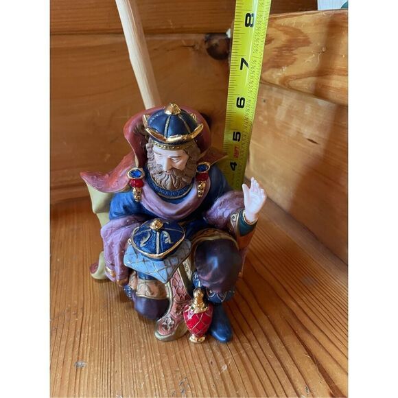 Replacement King Figure For 1999 Kirkland 13 Pc Nativity Blue Box 75177 Wise Men - Picture 5 of 5